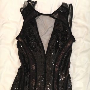 Sexy Bebe sequin dress with velvet detail